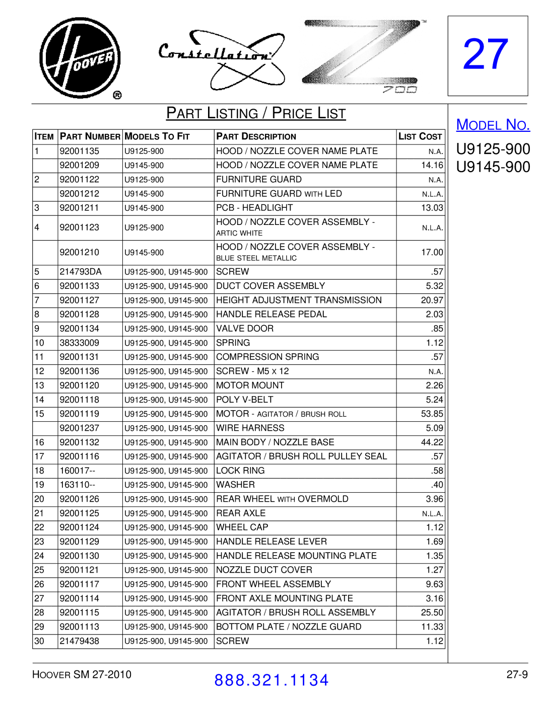 Hoover F7412900 manual 27-9 