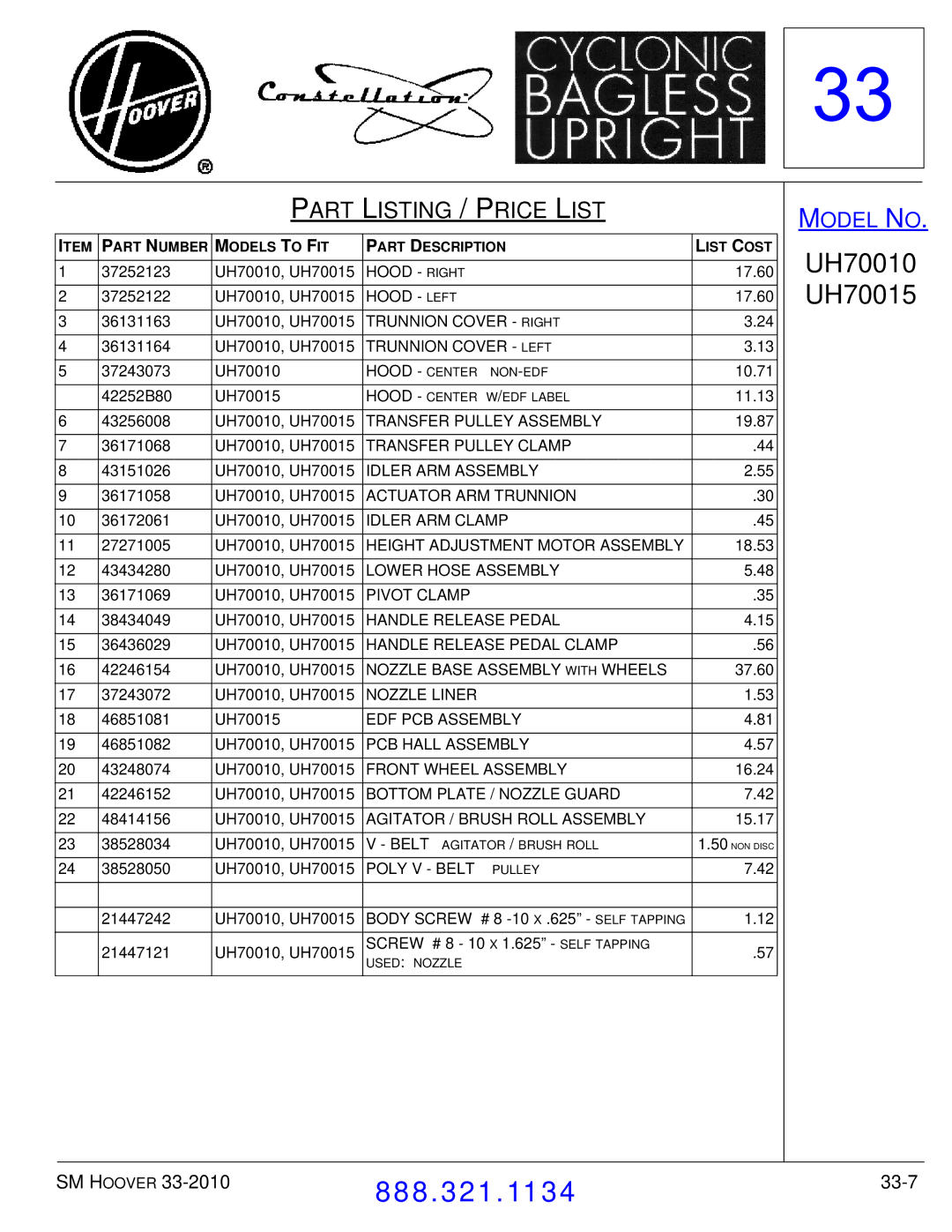 Hoover F7412900 manual 33-7 