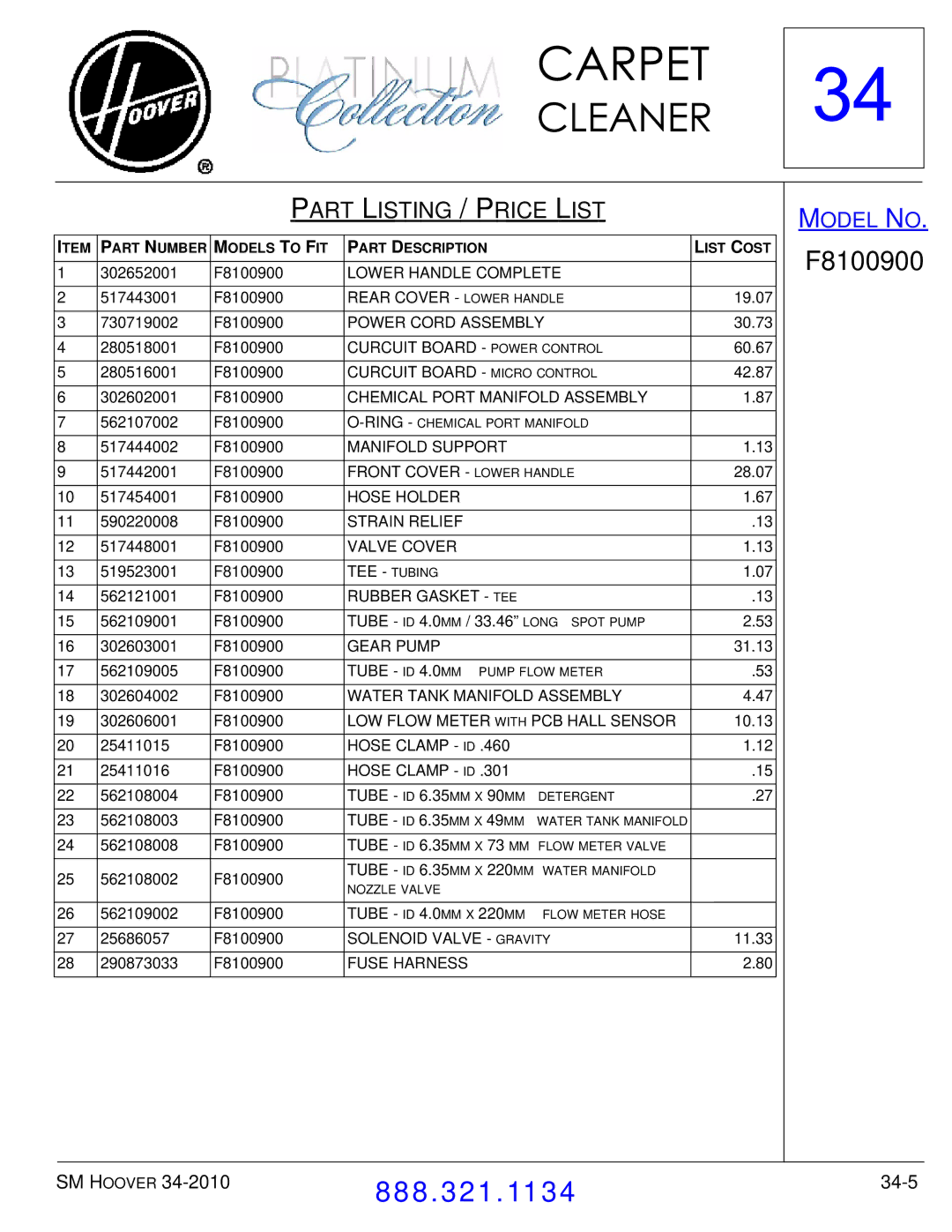 Hoover F7412900 manual 34-5 