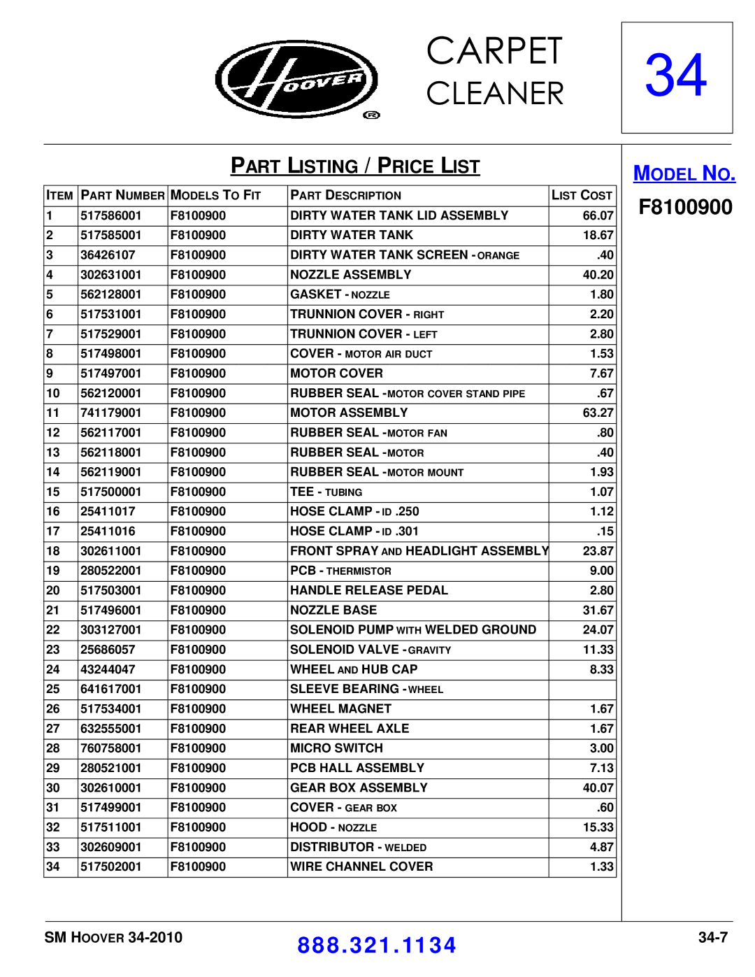 Hoover F7412900 manual 34-7 