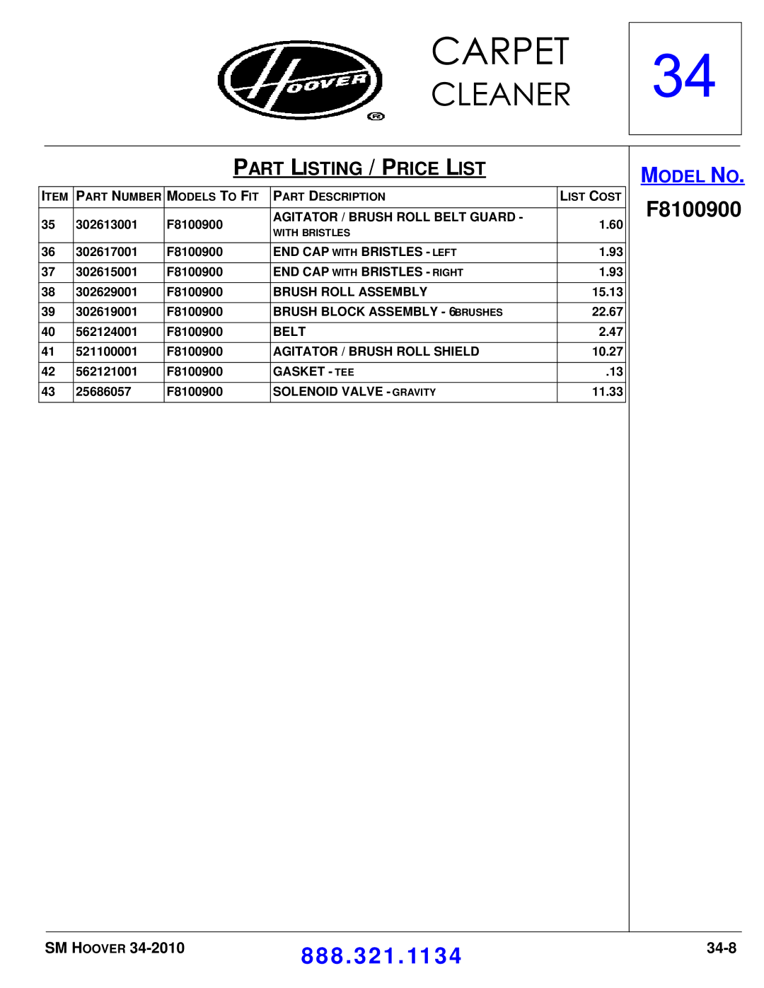 Hoover F7412900 manual 34-8 