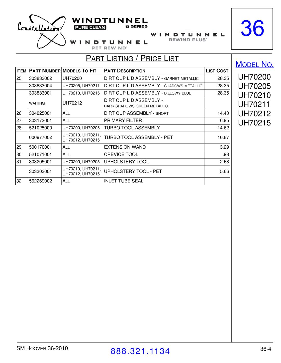 Hoover F7412900 manual 36-4 