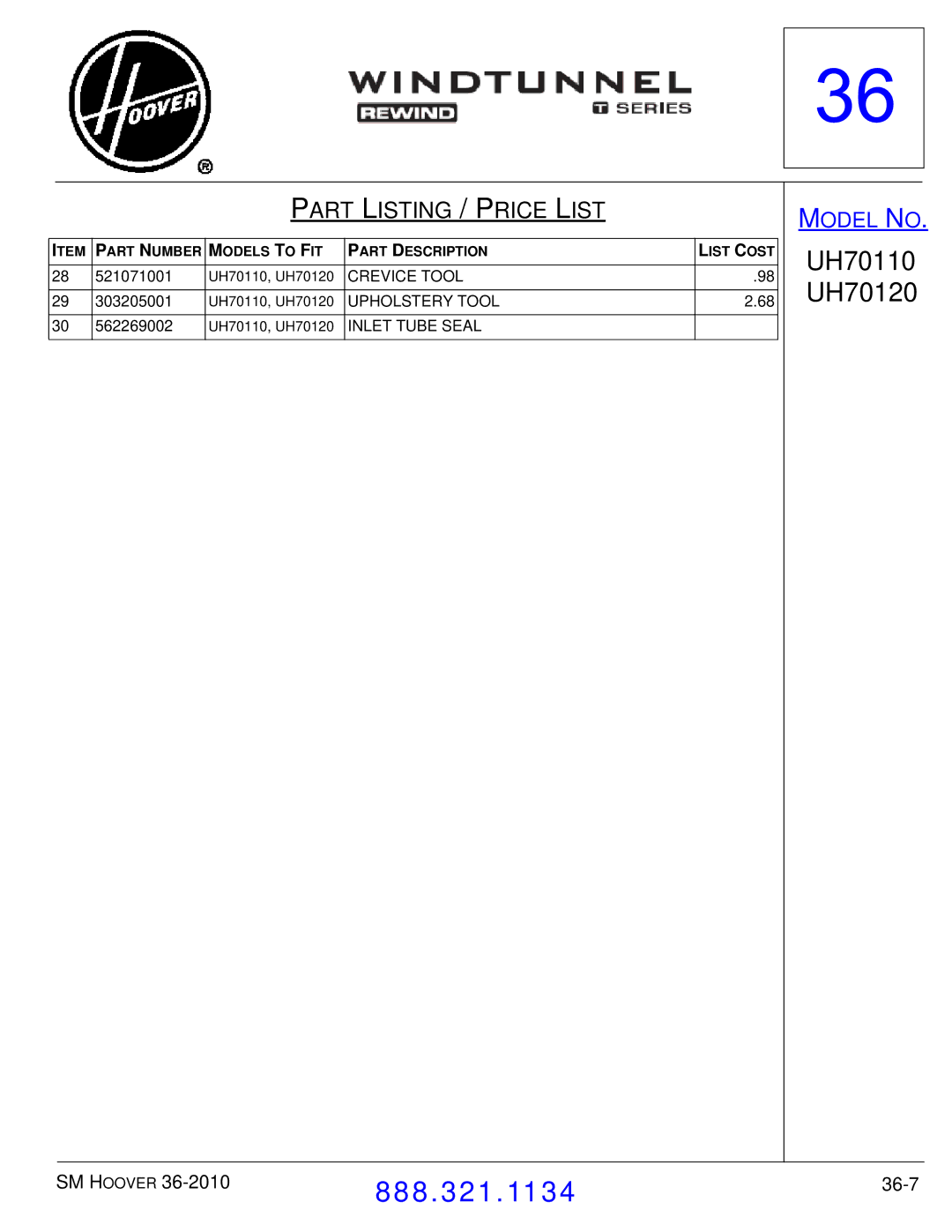 Hoover F7412900 manual 36-7 