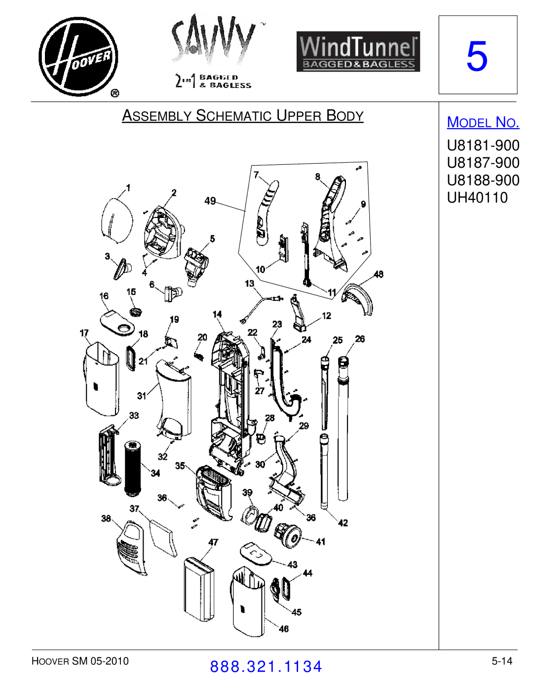 Hoover F7412900 manual U8181-900 U8187-900 