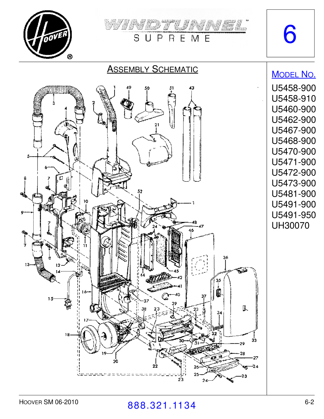 Hoover F7412900 manual U5491-950 UH30070 