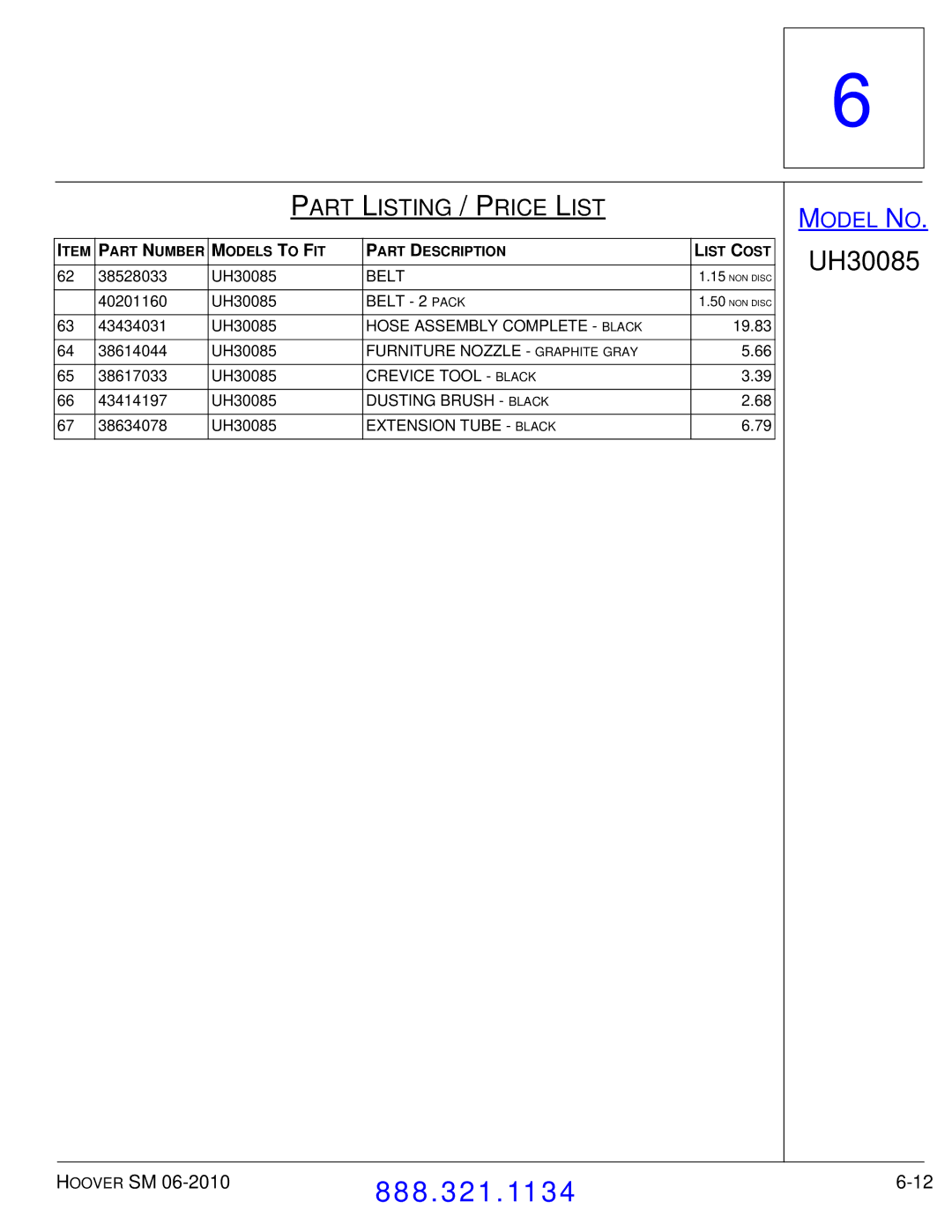 Hoover F7412900 manual 19.83 