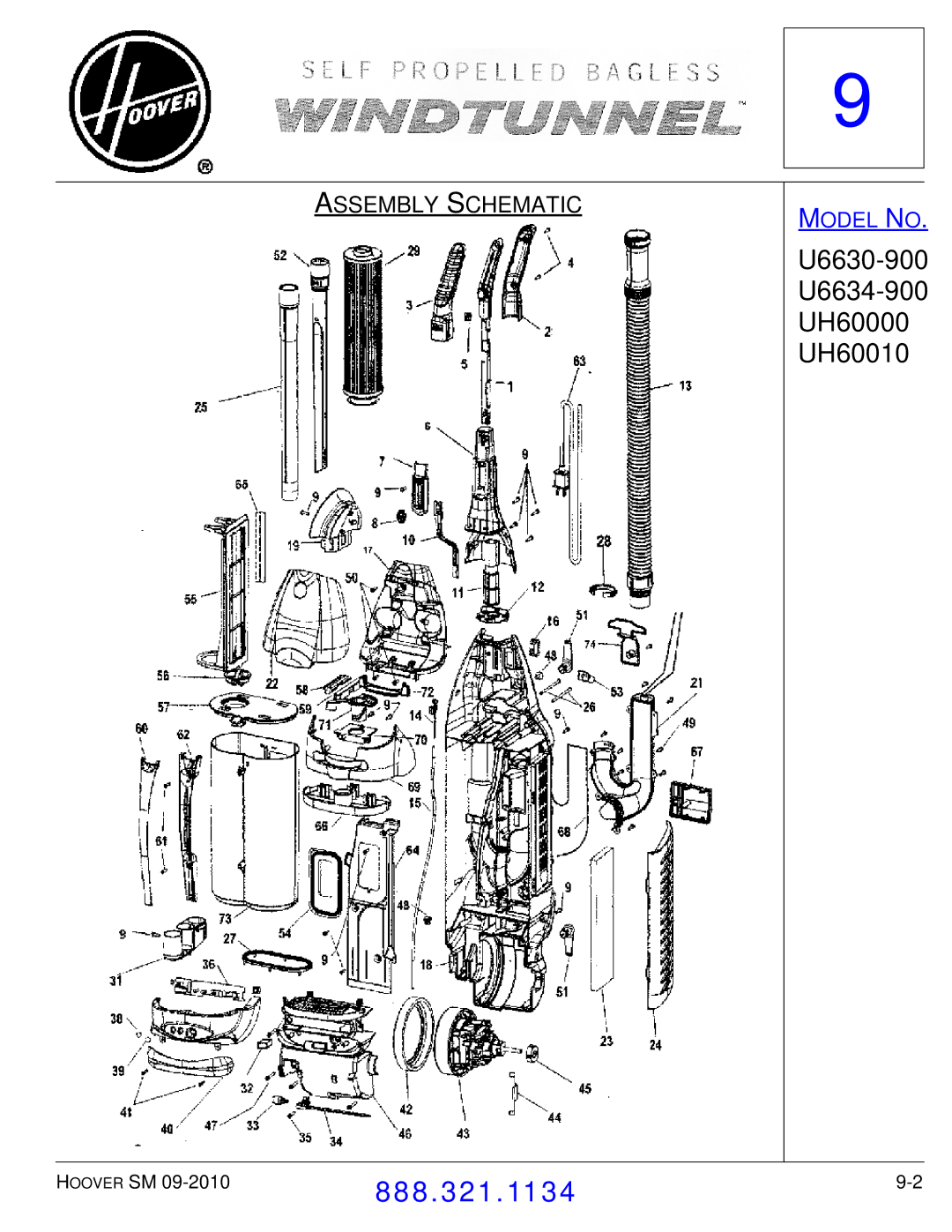 Hoover F7412900 manual Assembly Schematic 