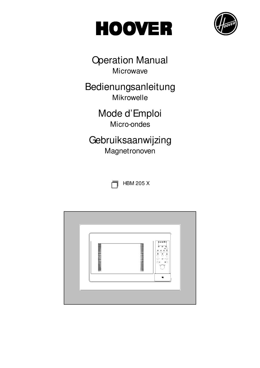 Hoover HBM 205 X operation manual Bedienungsanleitung 