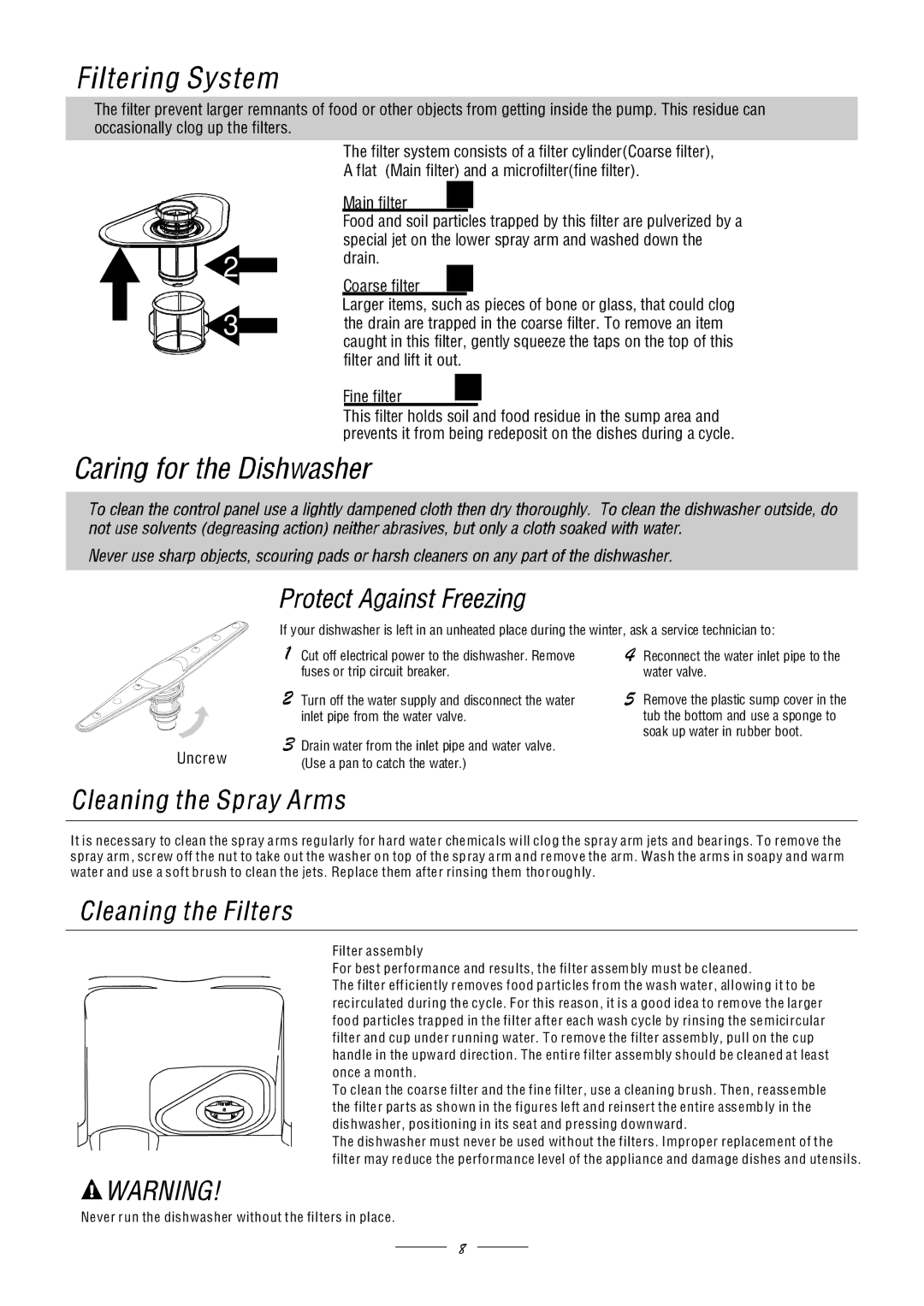 Hoover HF155-80 manual Fuses or trip circuit breaker, Inlet pipe from the water valve, Use a pan to catch the water 