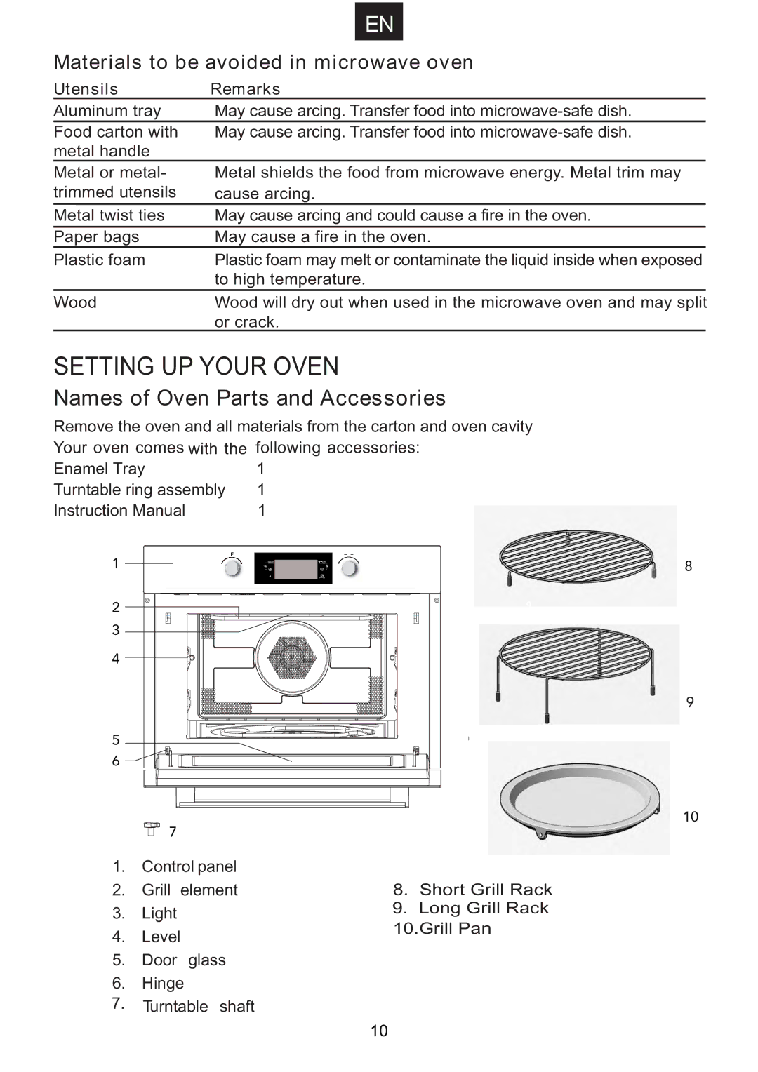 Hoover HMC440TX manual Setting UP Your Oven 