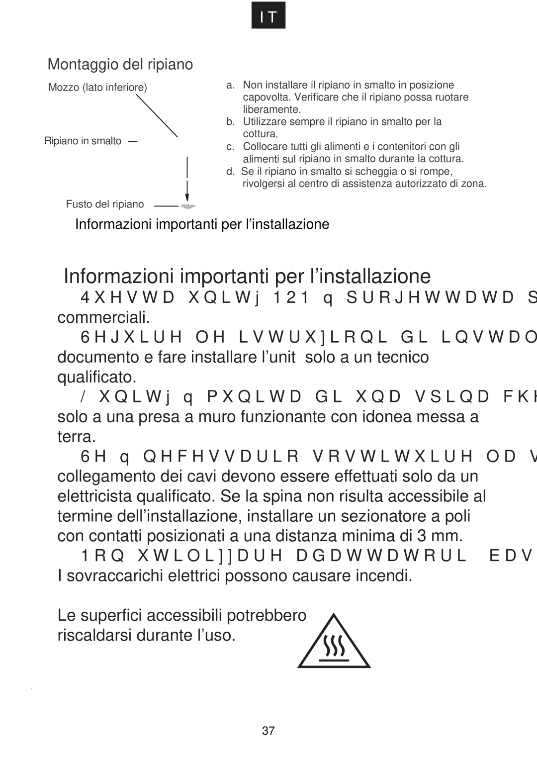 Hoover HMC440TX manual Informazioni importanti per linstallazione 