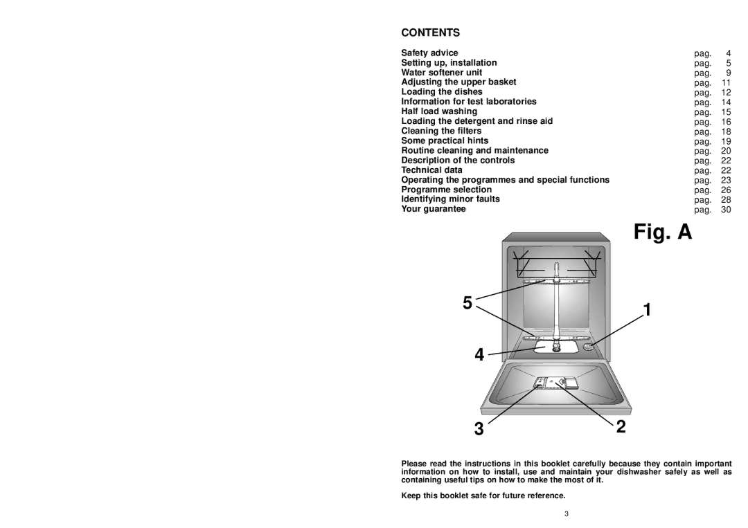 Hoover HND 615 SI manual Fig. a, Contents 