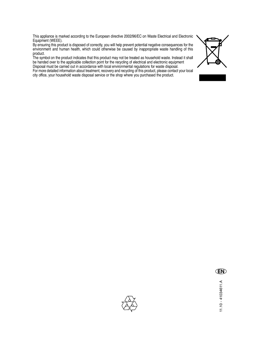 Hoover hoover dishwasher manual 11.10 41034611.A 