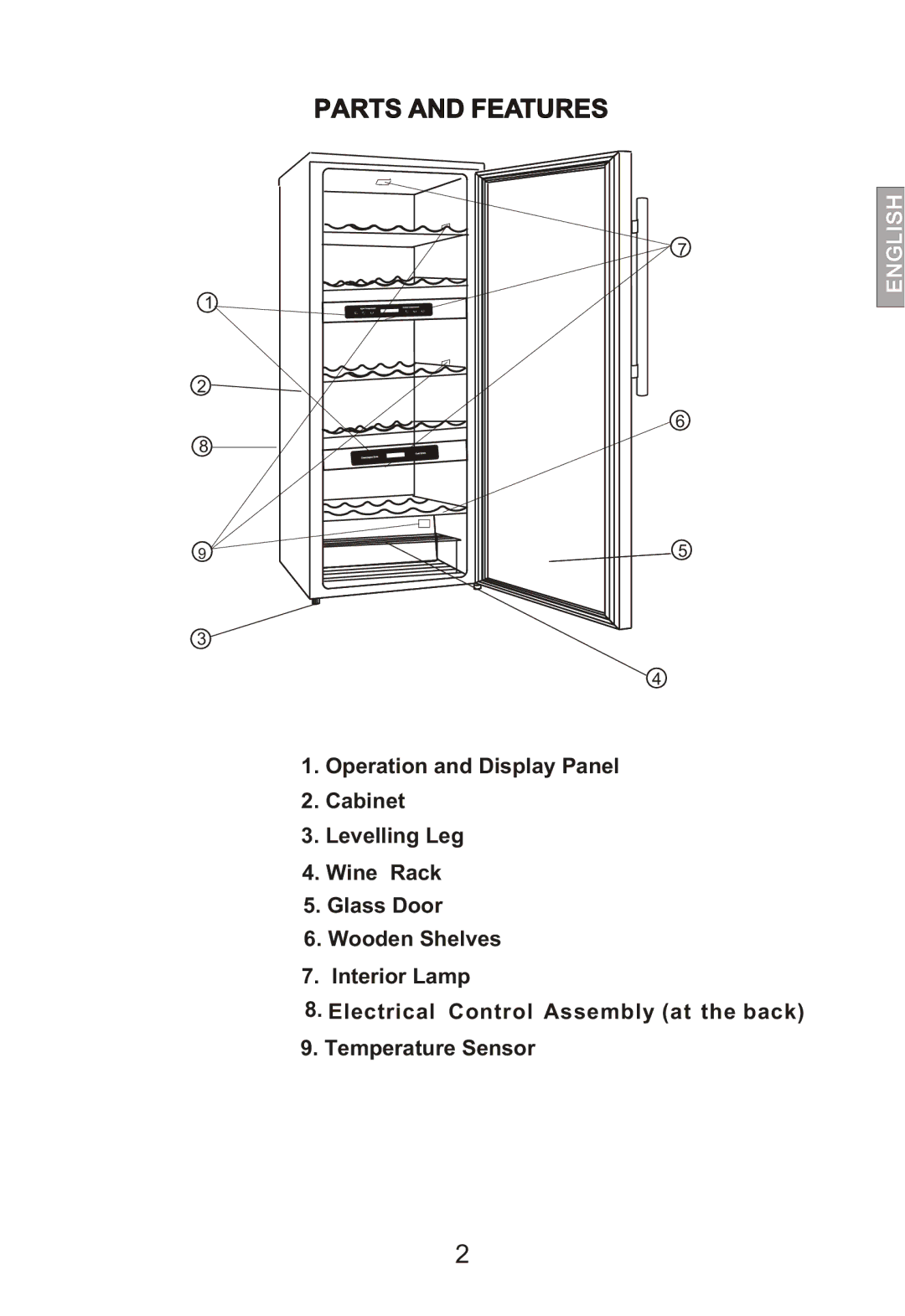 Hoover HWC 2536DL instruction manual Parts and Features 