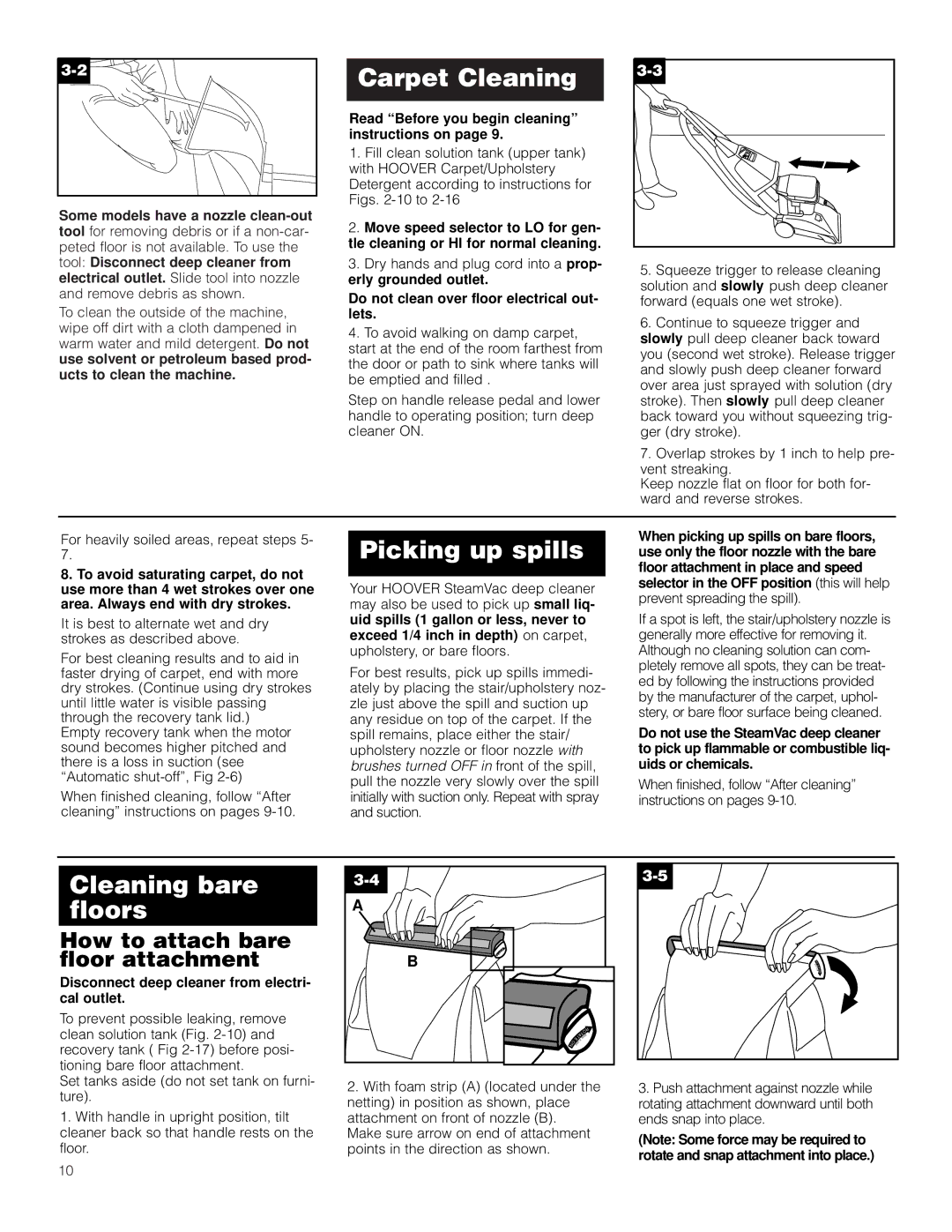 Hoover LS manual How to attach bare floor attachment, Read Before you begin cleaning instructions on 