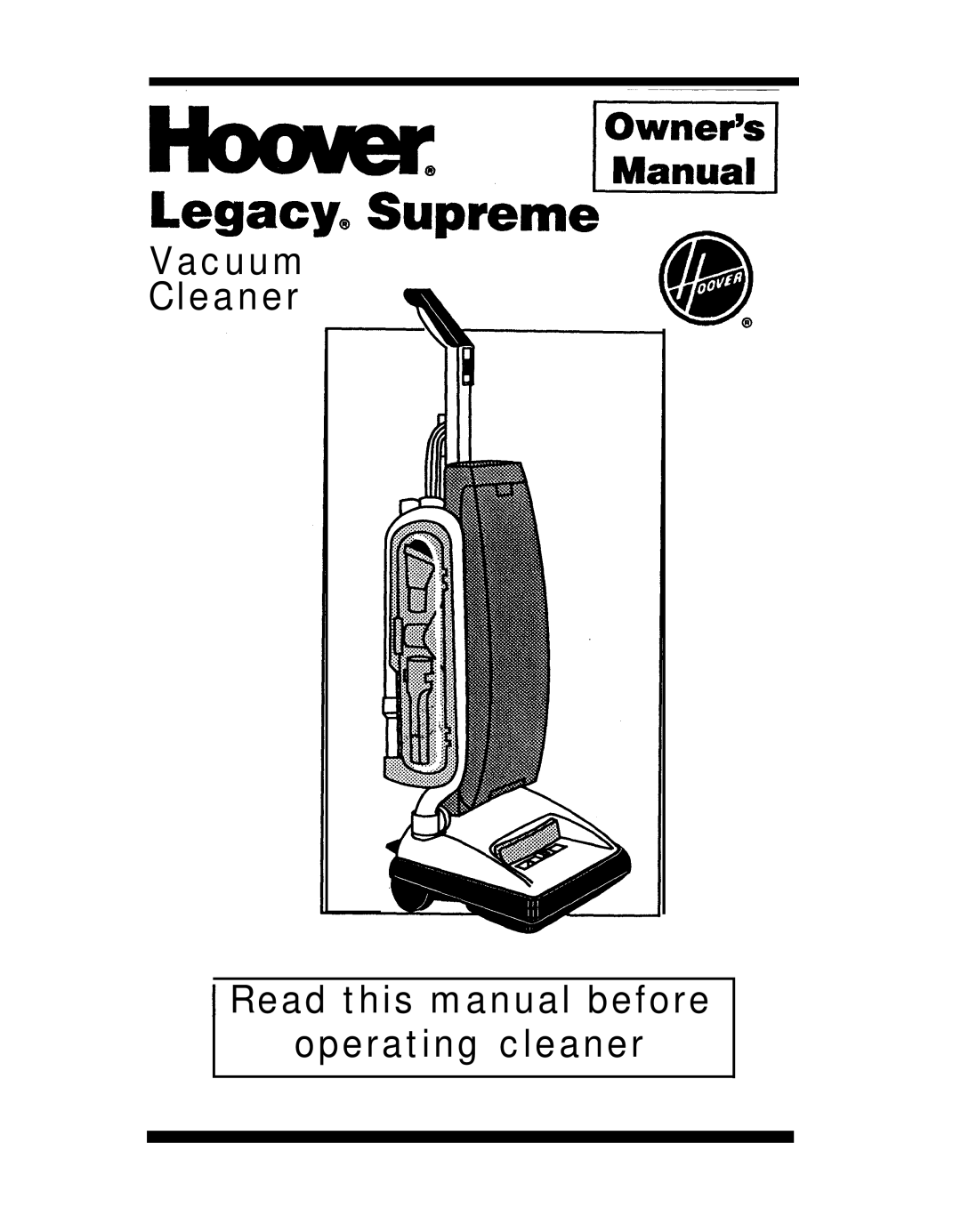 Hoover S2200 manual Vacuum Cleaner 