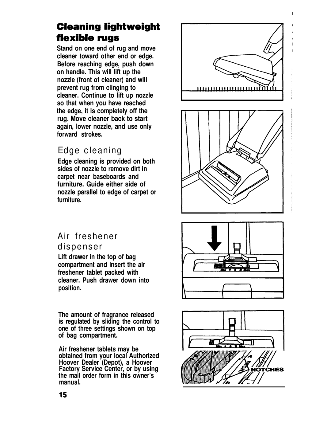 Hoover S2200 manual Cleaning lightweight flexible rugs, Edge cleaning 