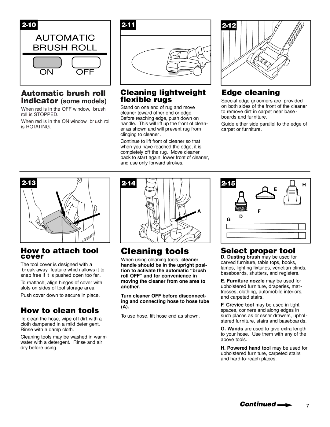 Hoover Self-Propelled Powered Hand Tool manual Cleaning tools 