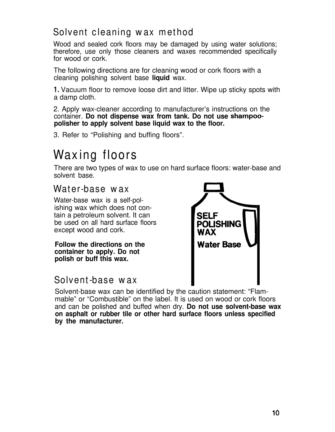 Hoover Shampoo- Polisher manual Waxing floors, Solvent cleaning wax method, Water-base wax, Solvent-base wax 