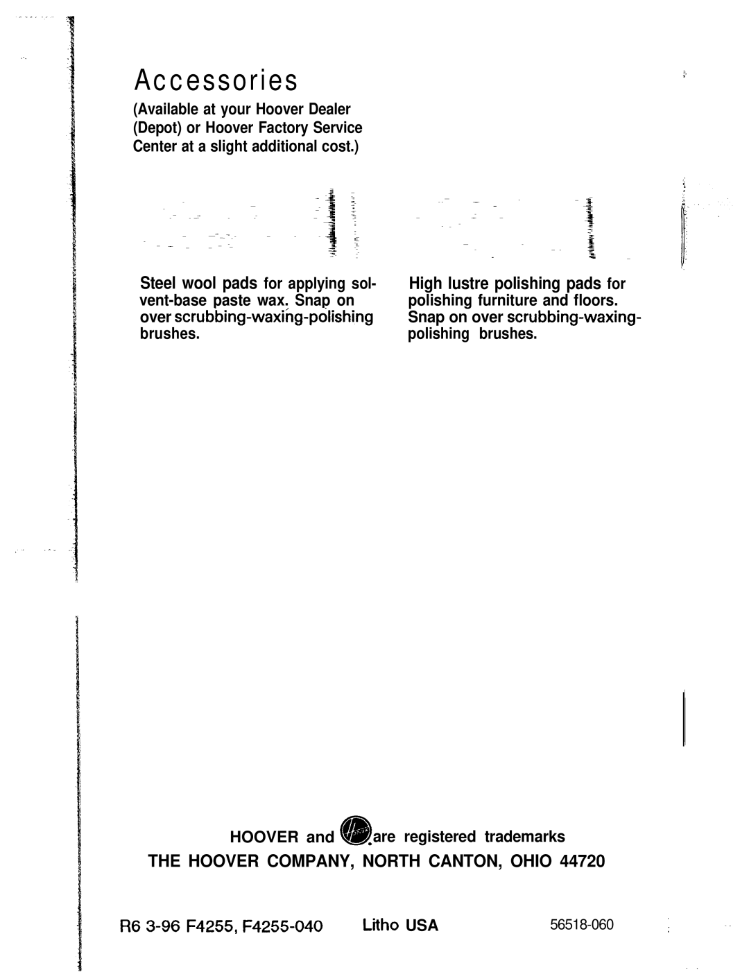 Hoover Shampoo-Polisher manual Accessories 