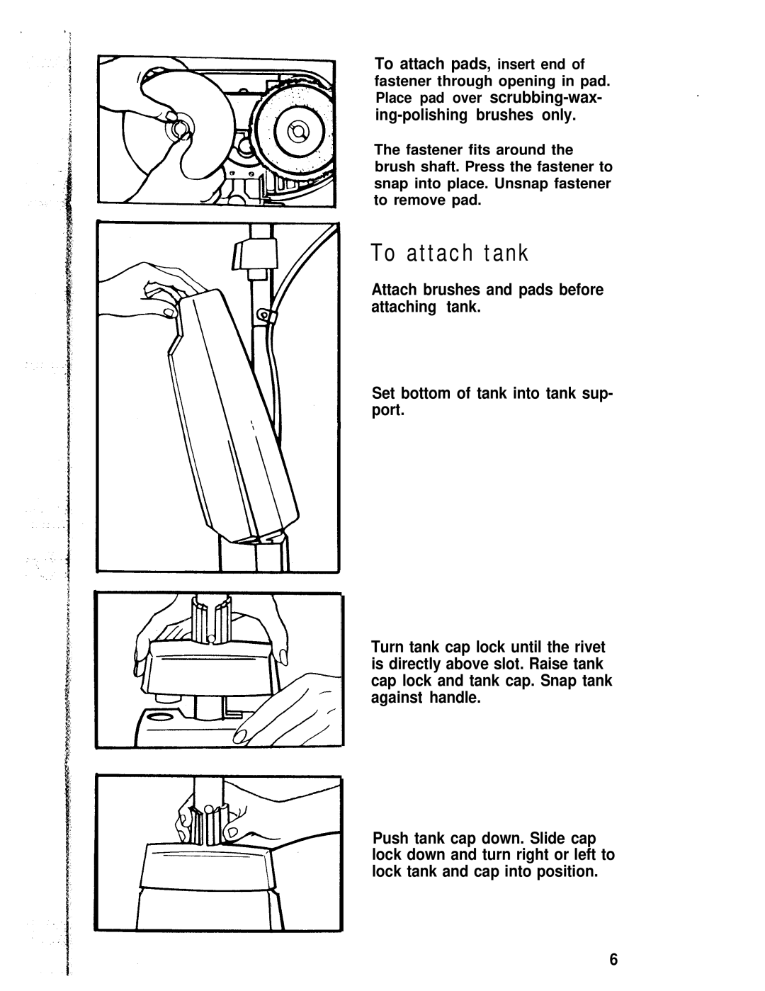 Hoover Shampoo-Polisher manual To attach tank 