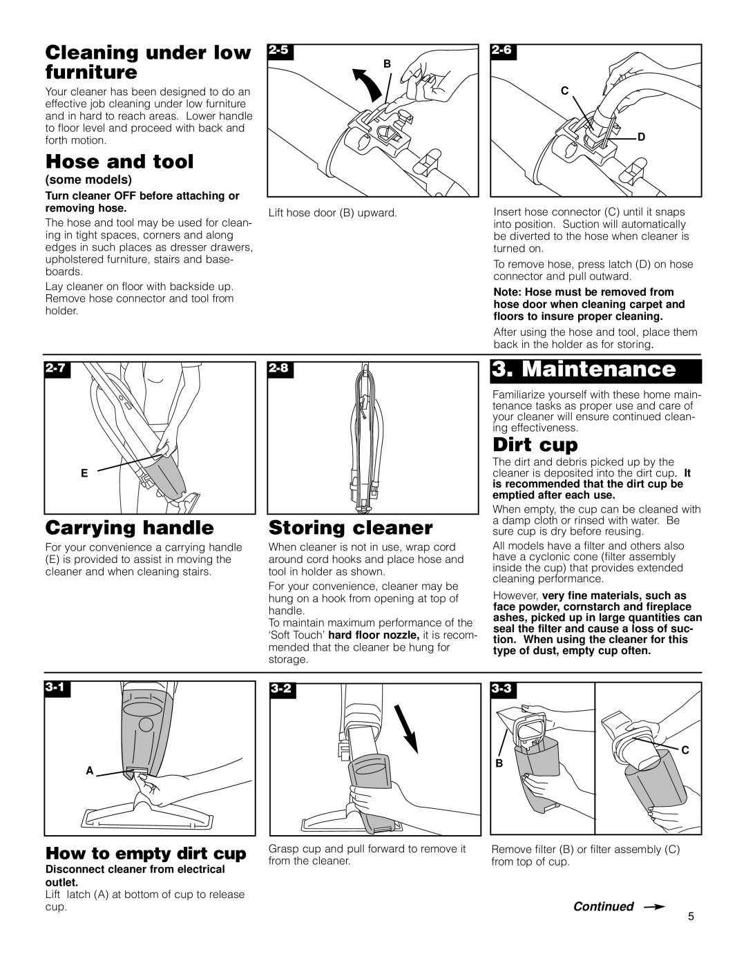 Hoover Stick Cleaner owner manual Maintenance 