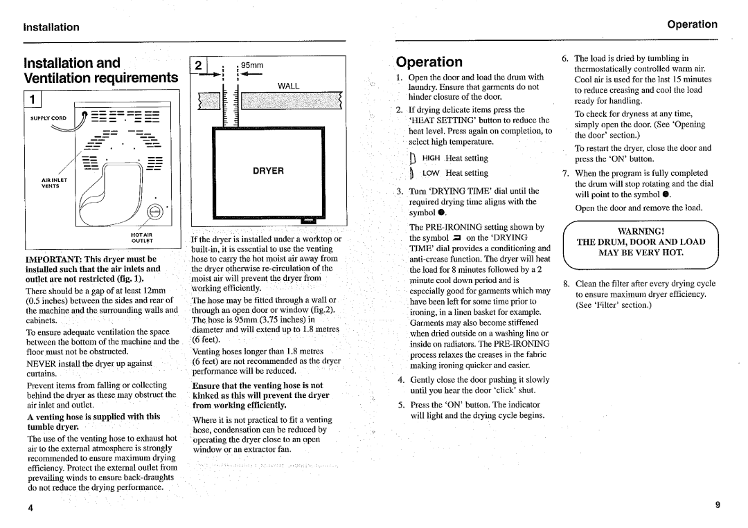 Hoover TV30, TV20 manual 