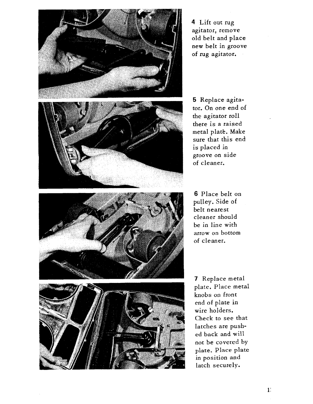 Hoover U4001 owner manual Replace agita- tor. On one end 