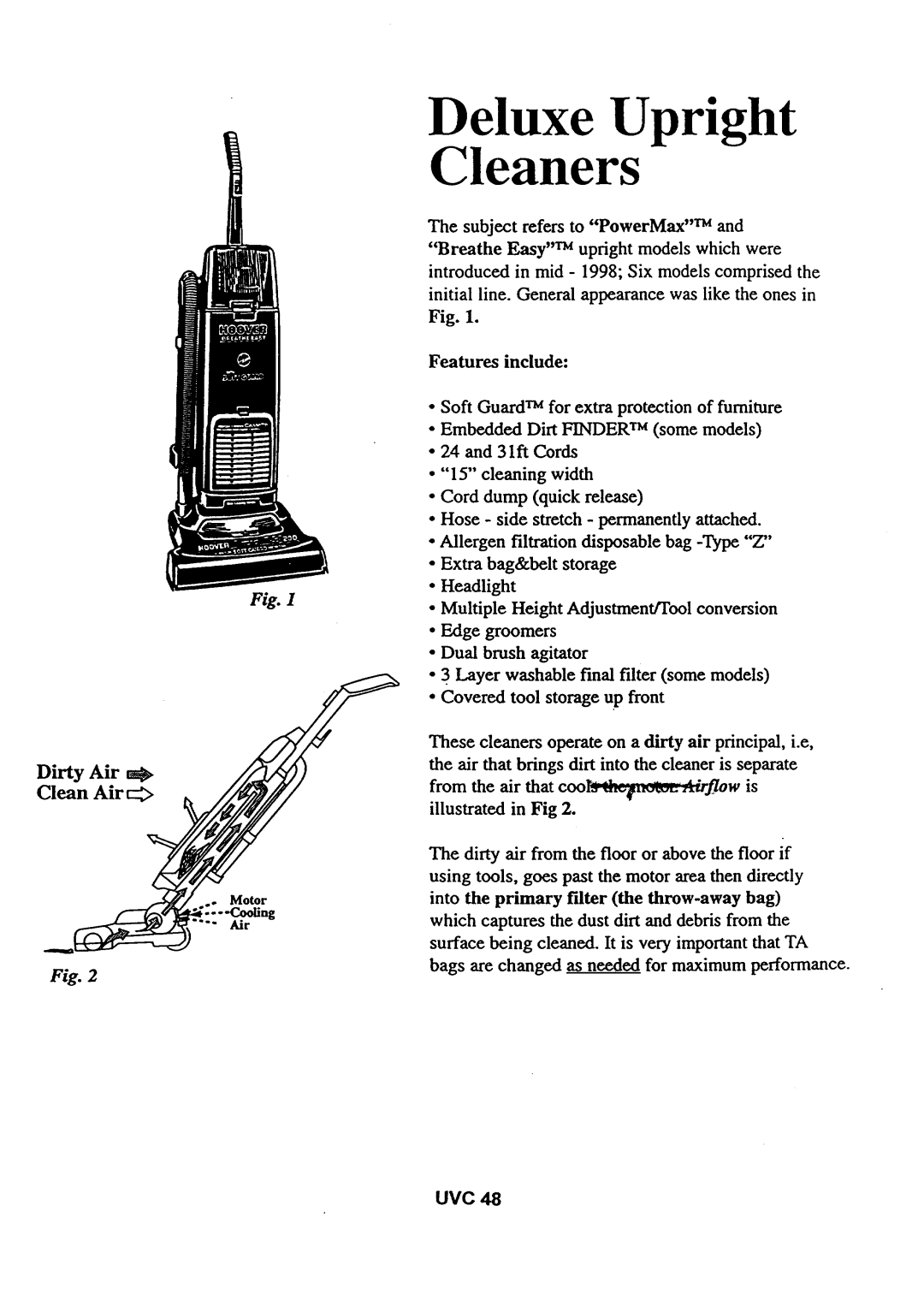 Hoover U5248-930 warranty Deluxe Upright Cleaners 