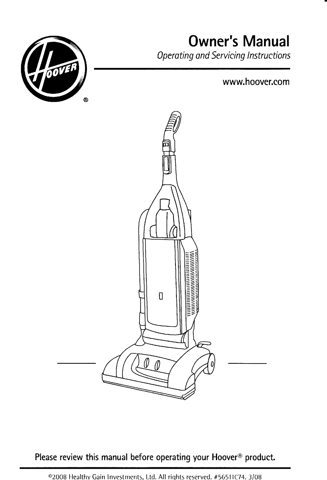 Hoover UH50000 owner manual OwnersManual, = t 