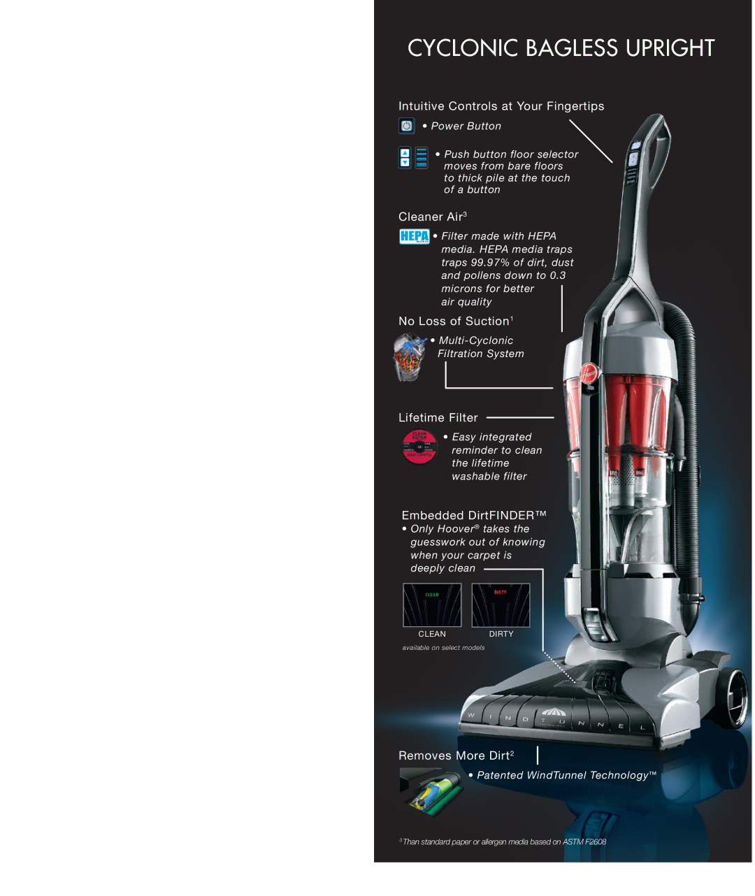 Hoover UH70015 warranty Cyclonic Bagless Upright 