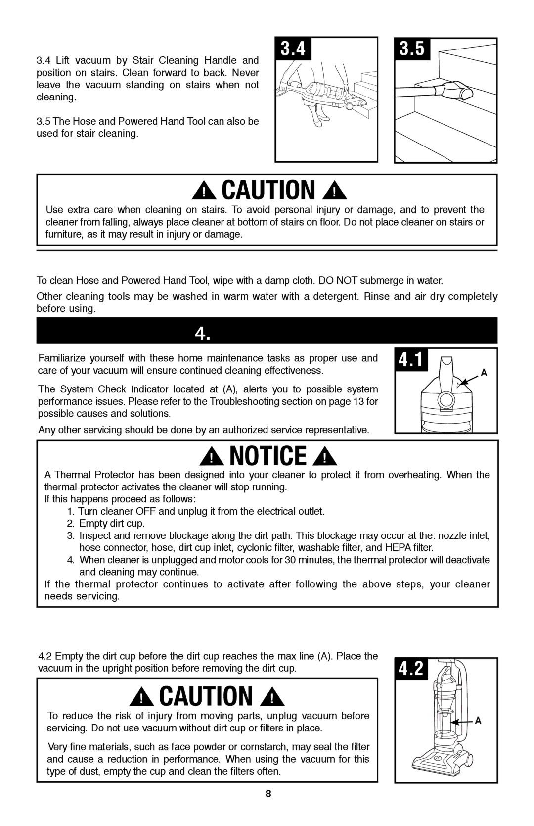 Hoover UH70105 owner manual Maintenance, Stair Cleaning, How to Clean Tools, Dirt Cup, When to Empty 