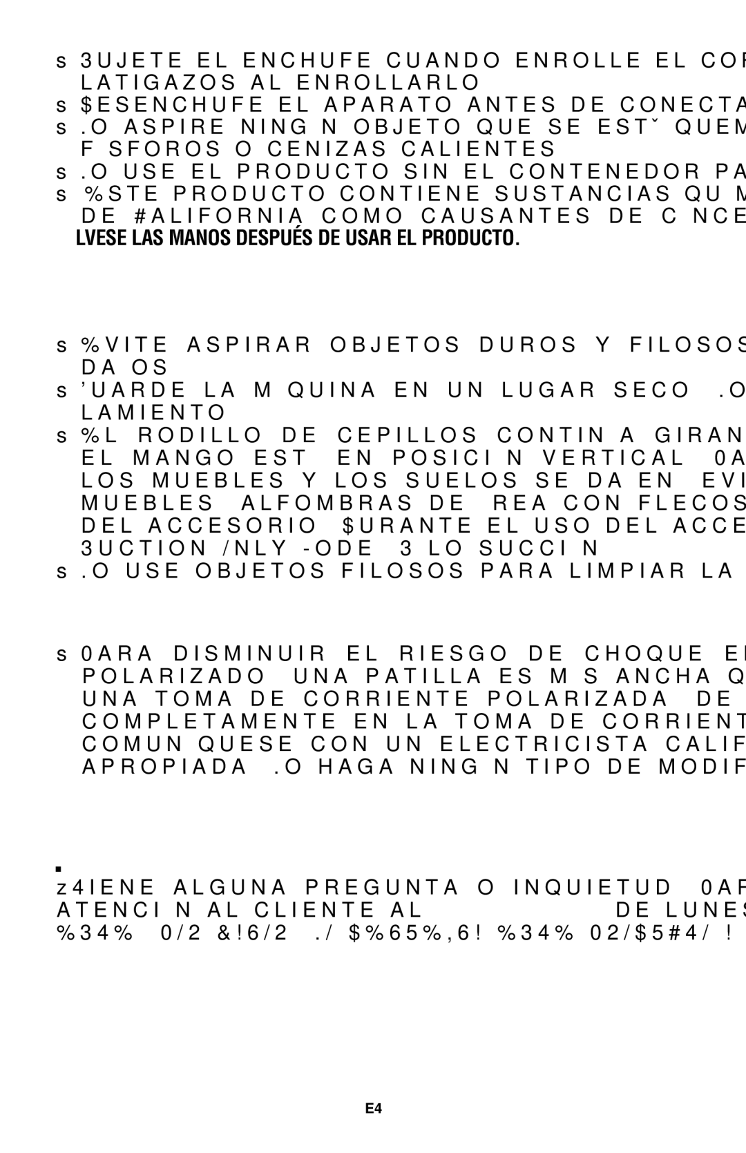 Hoover UH70120 owner manual Advertencia Para Reducir EL Riesgo DE Daños 