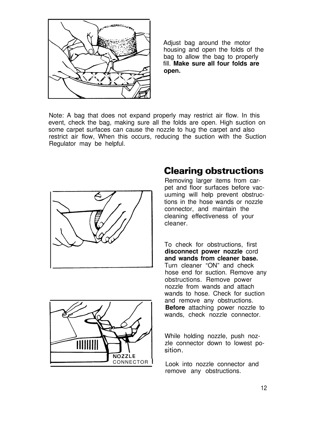 Hoover Vacuum Cleaners manual Clearing obstructions 