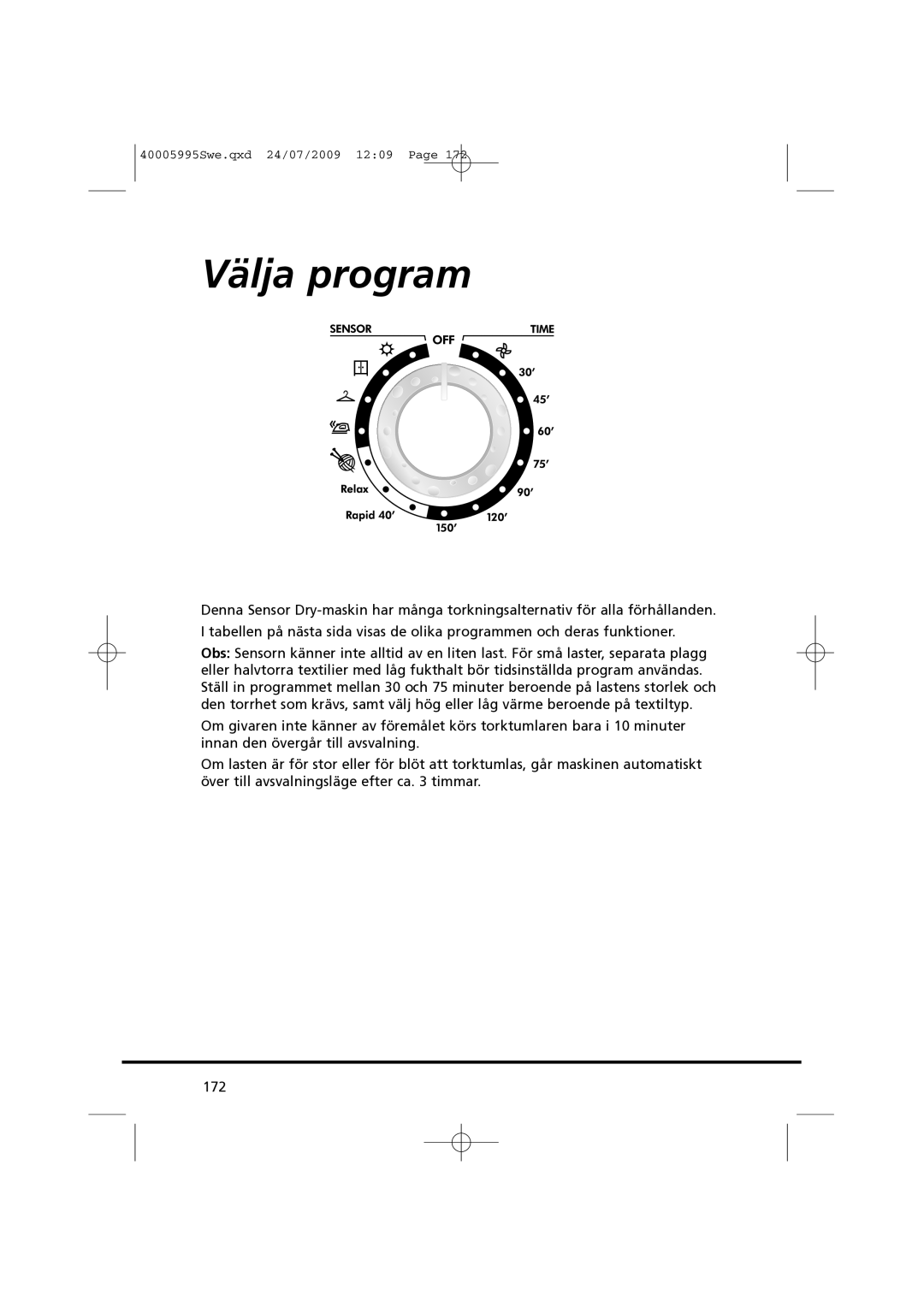 Hoover VHC 680F manual Välja program 