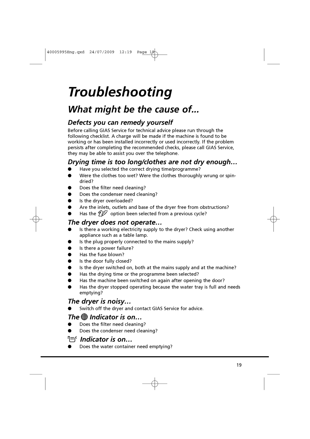 Hoover VHC 680F manual Troubleshooting, What might be the cause 