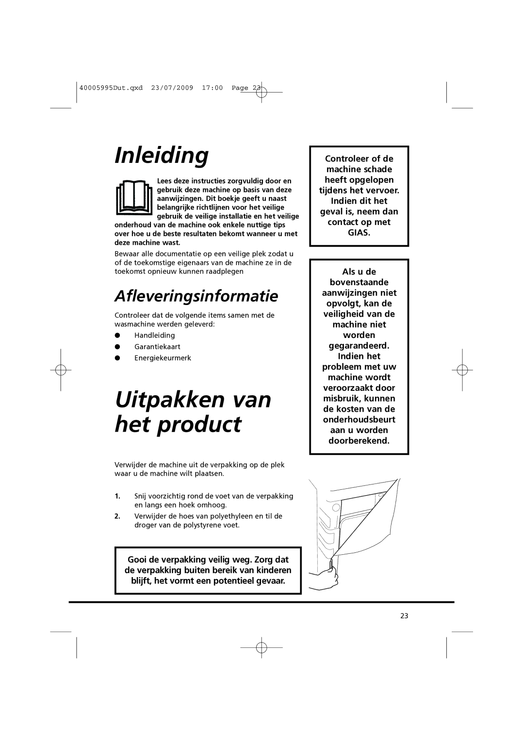 Hoover VHC 680F manual Inleiding, Uitpakken van het product, Afleveringsinformatie 