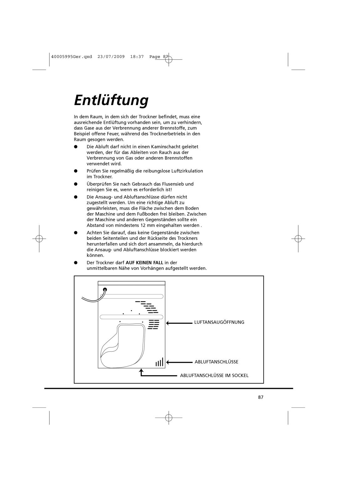 Hoover VHC 680F manual Entlüftung 