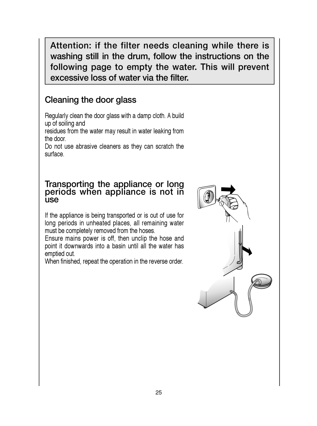 Hoover VISION HD manual Cleaning the door glass 