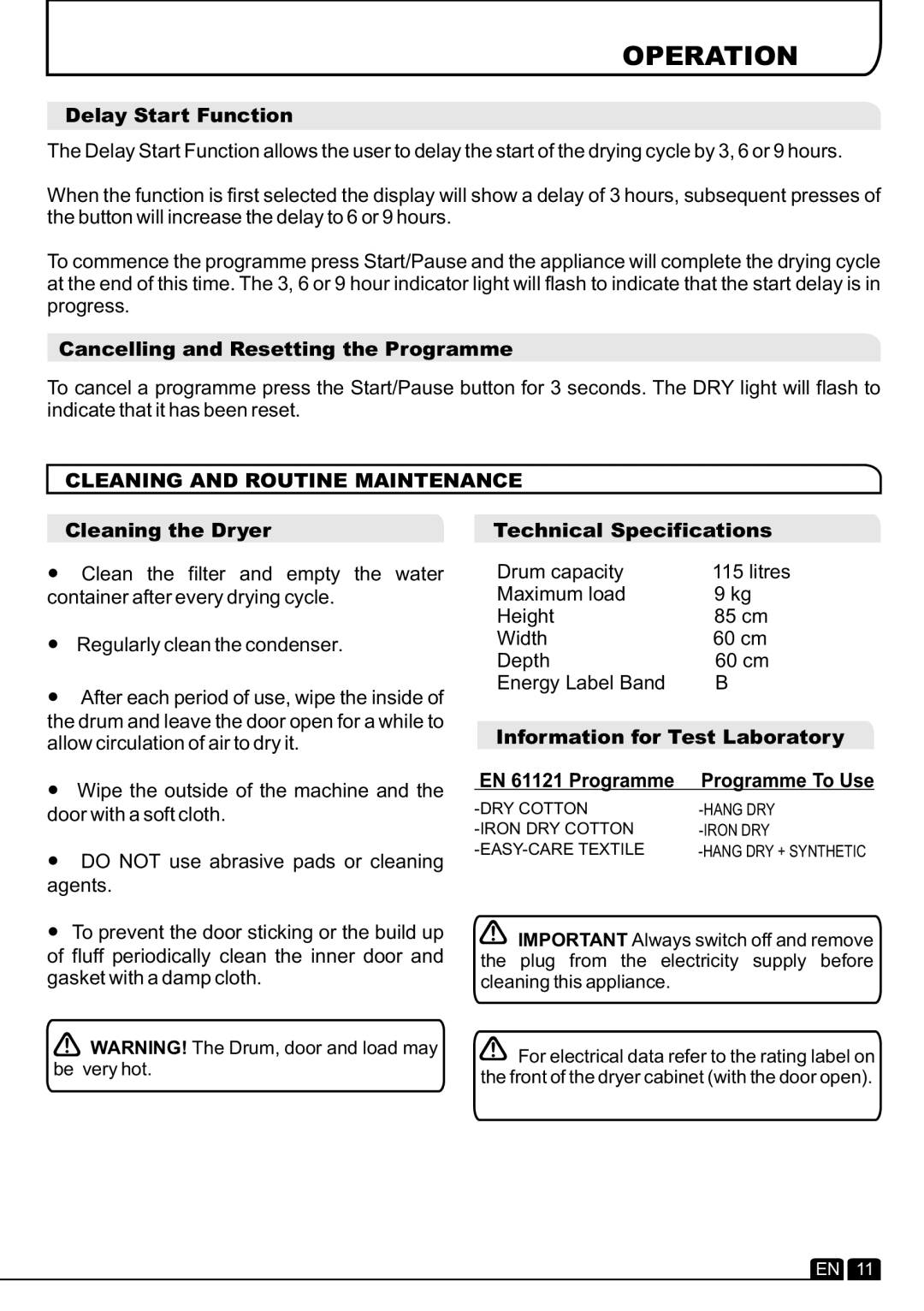 Hoover VTC 791NB manual Operation, Cleaning and Routine Maintenance 