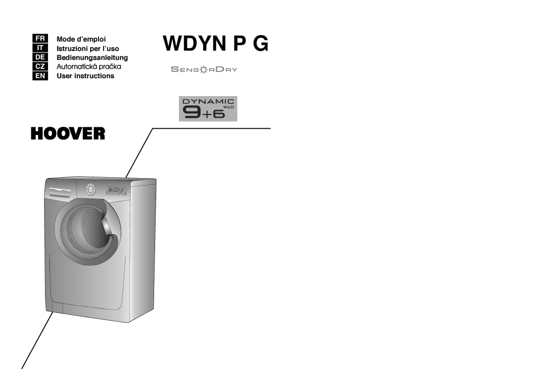 Hoover WDYN PG manual Wdyn P G 