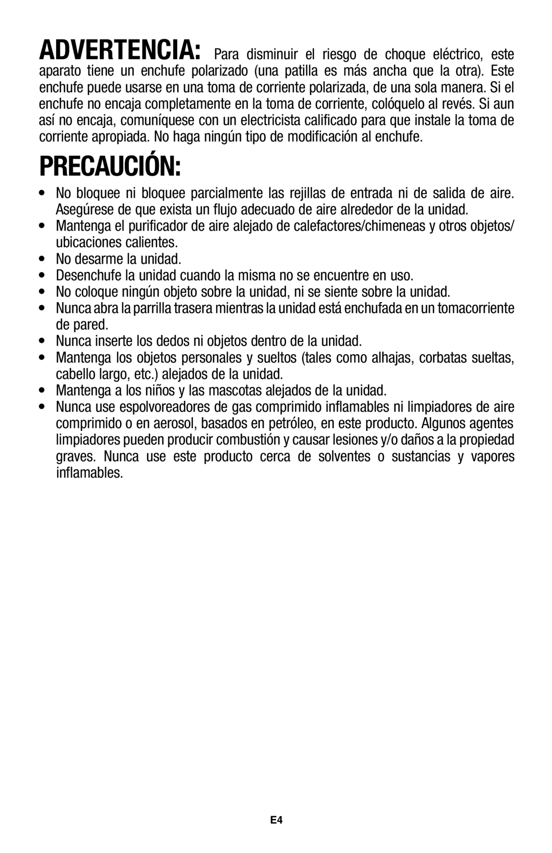 Hoover WH10100 owner manual Precaución 