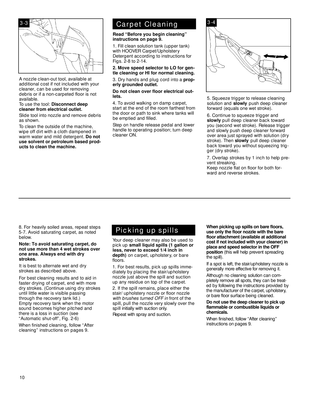 Hoover Widepath, TurboPOWER Read Before you begin cleaning instructions on, Do not clean over floor electrical out- lets 