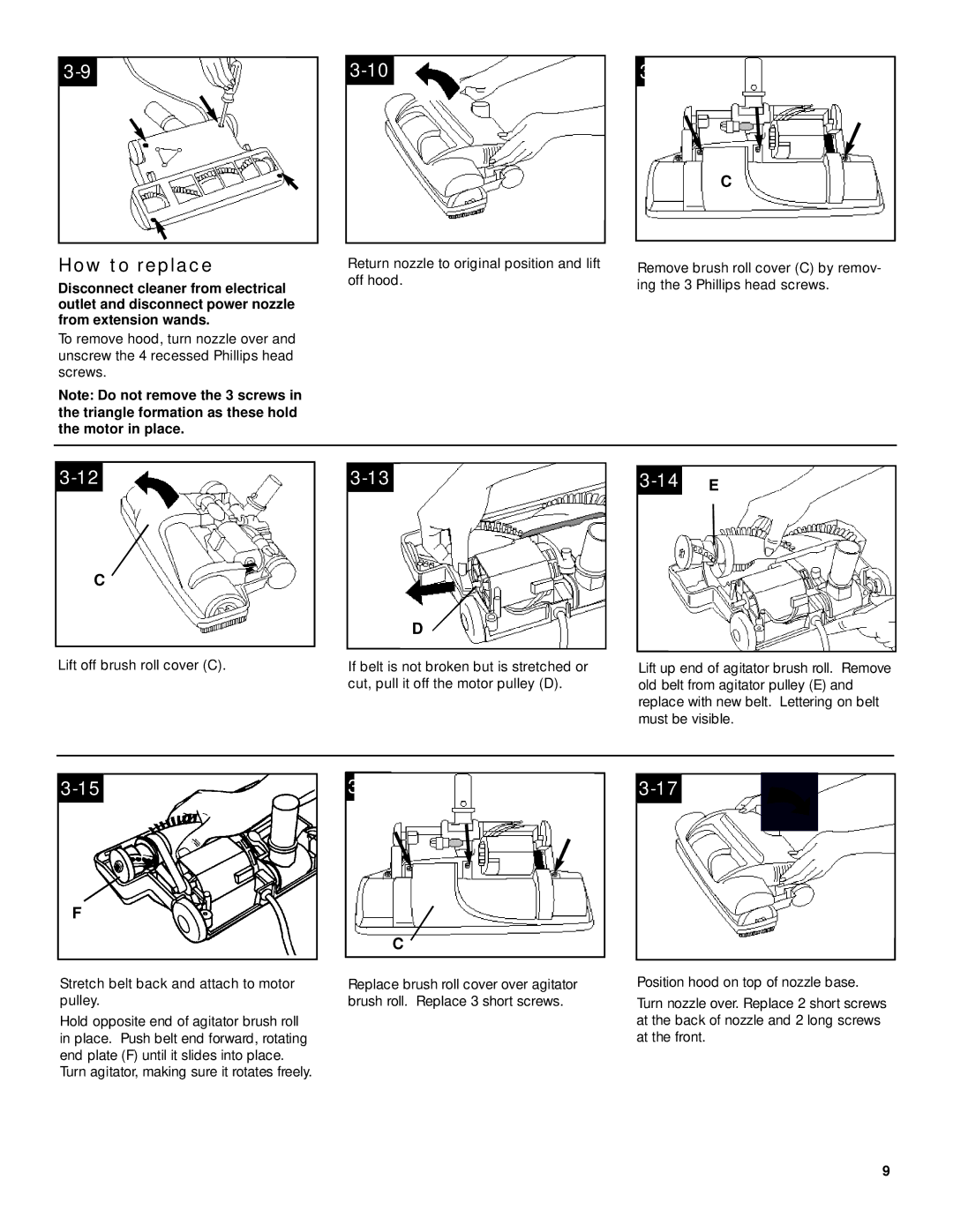 Hoover Wind Tunnel Canister Cleaner with Powered Nozzle owner manual 14 E 