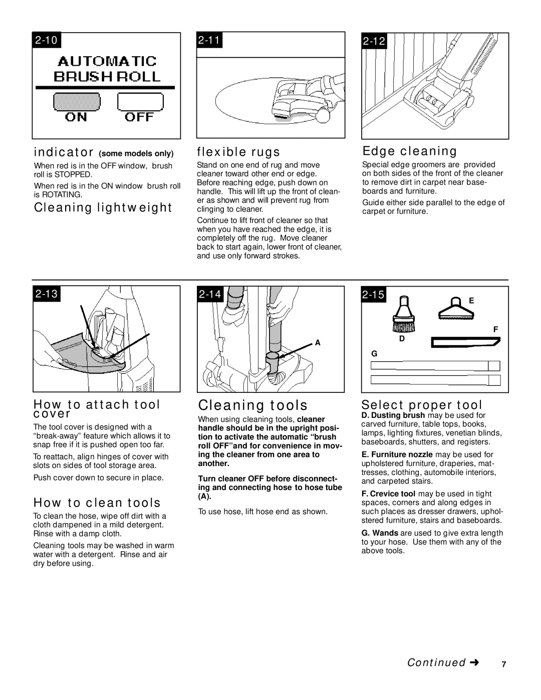 Hoover WindTunnelTM manual Cleaning tools 