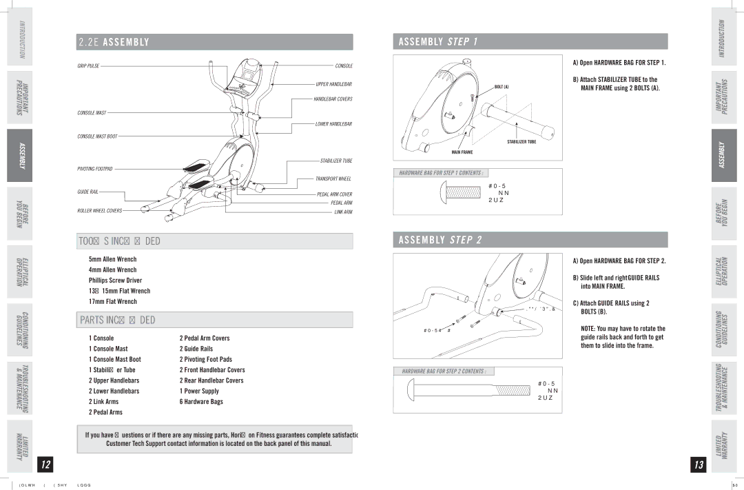 Horizon Fitness manual Elite 1.2E 2.2E Rev.1.0.indd 19/05 82032 AM 