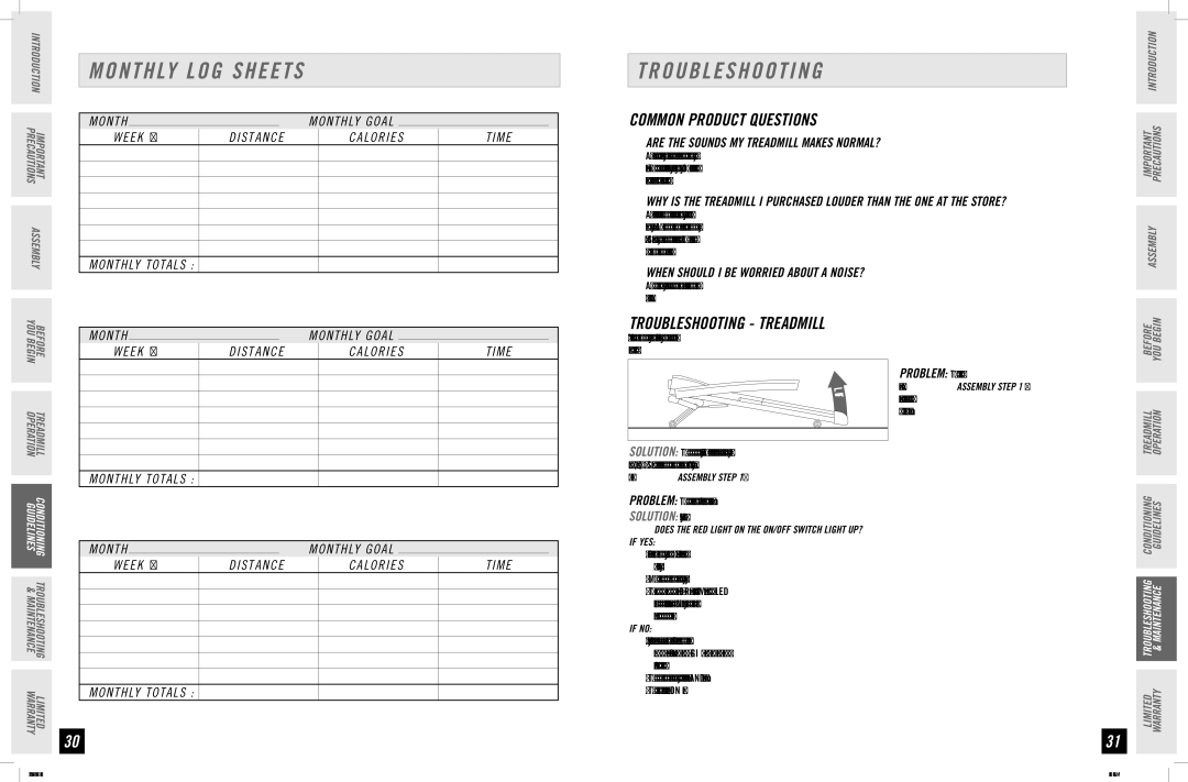 Horizon Fitness 5.3T, 3.3T, 2.3T manual Common Product Questions, Troubleshooting Treadmill 