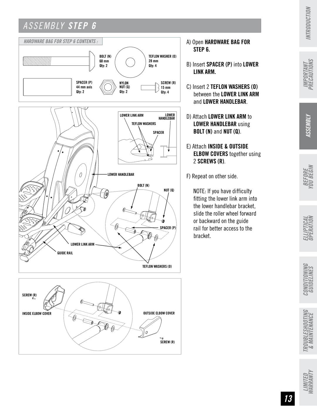 Horizon Fitness 3.3E, 4.3E, 2.3E manual Step 