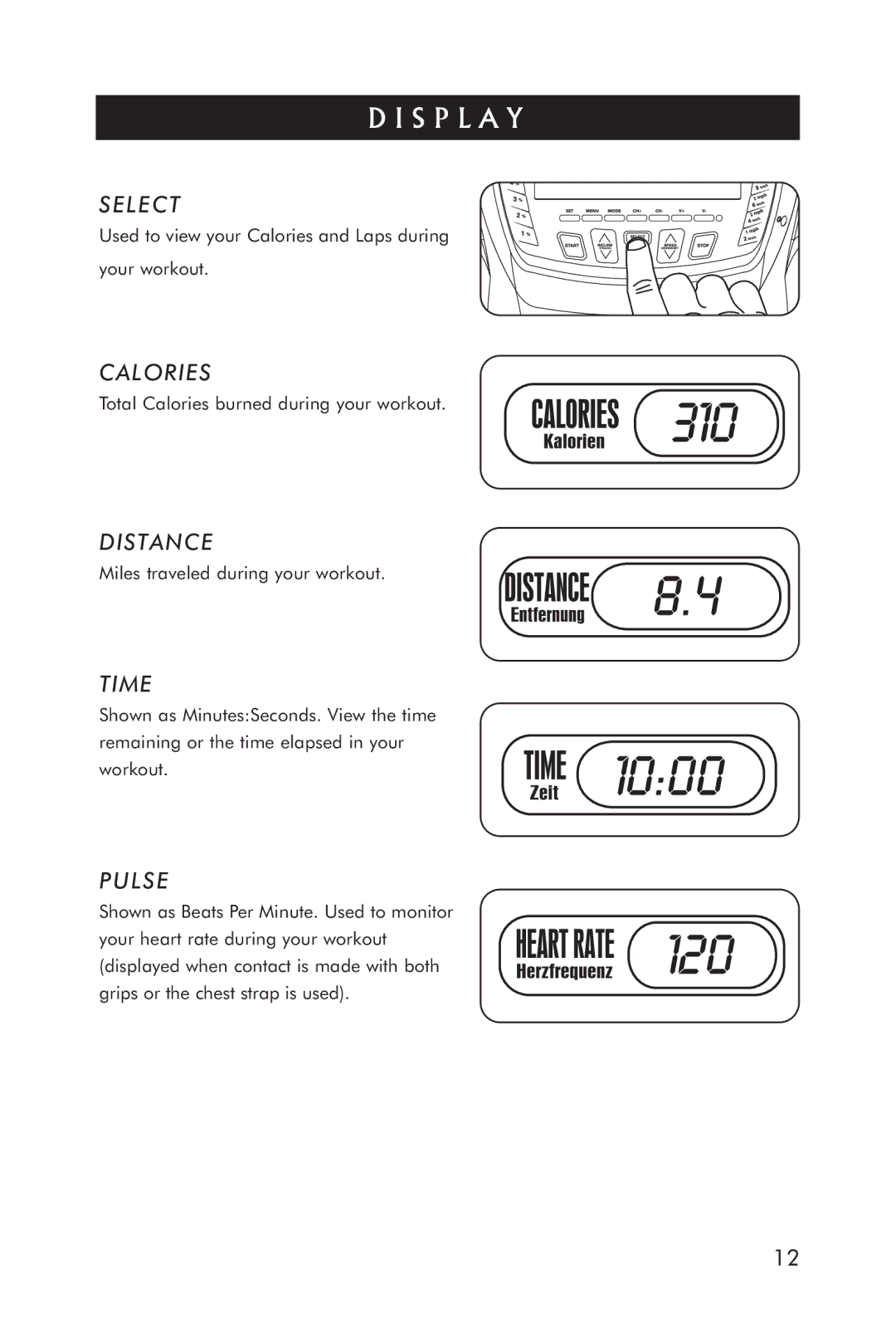 Horizon Fitness 5.1T manual S P L a Y 