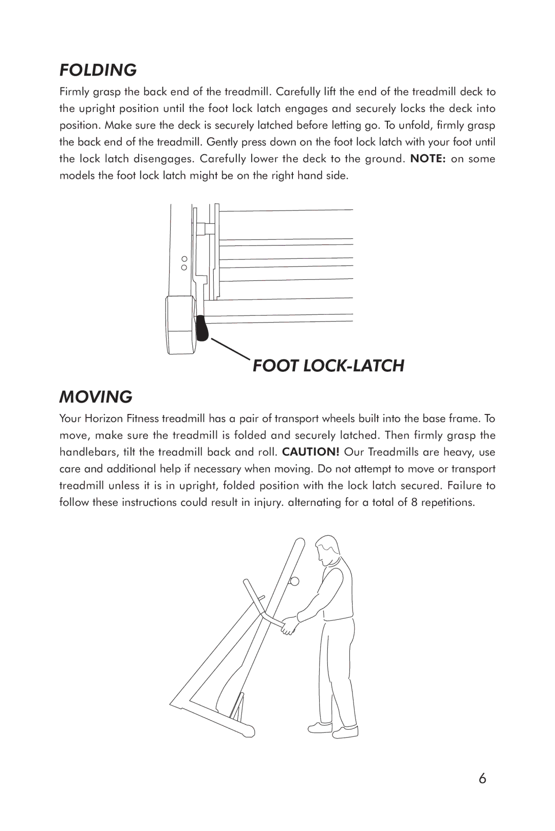 Horizon Fitness 5.1T manual Folding 